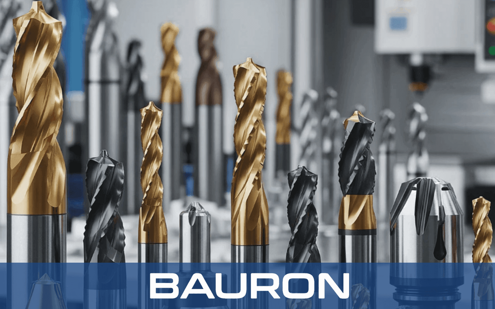 Een assortiment precisie-CNC-snijgereedschappen in een productieomgeving